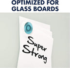 Quartet Strong Magnets, Glass Whiteboard, Dry Erase Board, Large, Assorted Colors, 12 Pack (85393)