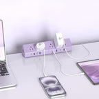 Jgstkcity Desk Clamp Power Strip,45W Fast Charging Station,4 USB-C,4 USB-A,1200J Surge Protector,ETL Listed,1875W Extension Cord,Multiple Outlets for Home, Office (Purple, 10 FT Cable)