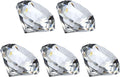 PATIKIL 5 Pcs Diamond Crystal Paperweight, 40mm / 1.57 Inch Crystal Paperweight Paper Weight for Home Office Desktop Table Decor Wedding Party Jewelry Ornaments, Clear