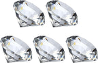 PATIKIL 5 Pcs Diamond Crystal Paperweight, 40mm / 1.57 Inch Crystal Paperweight Paper Weight for Home Office Desktop Table Decor Wedding Party Jewelry Ornaments, Clear