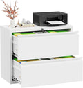INTERGREAT Lateral File Cabinet 2 Drawer, White Metal File Cabinets for Home Office, Locking File Cabinet for Letter/Legal/F4/A4 Size Hanging Files, Easy Assembly