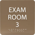ADA CENTRAL SIGNS - 6" X6" Exam Room 3 Sign - ADA Compliant Tactile Graphics Grade 2 Braille Text Acrylic Wall Signs - Educational Institution Directional Assistance Test Center Door Sign for Schools