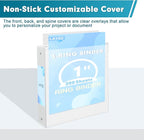 3 Ring Binder, LAYZZ 12 Pack 1 Inch Binders 3 Ring with 2 Pockets, Round Ring Binders, Clear Cover Binders for Letter Size 8.5"x11" Paper, PVC Free, Suitable for School Home and Office (White)