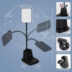 Sailstar Desk Lamp, LED Desk Lamps for Home Office, Wireless Charger Small Desk Lamp with Pen Holder, 3 Color Modes, Dimmable, CRI 85, 800LM, Study Lamps for College Dorm Room, Adapter Included, Black