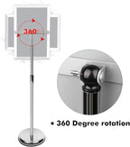 DISPLAYSWORKER Adjustable Poster Sign Stand,Floor-Standing Sign Holder with Heavy Duty Pedestal,Aluminum Snap-Open Frame for 8.5 x 11 Inch, Silver (8.5 x 11)