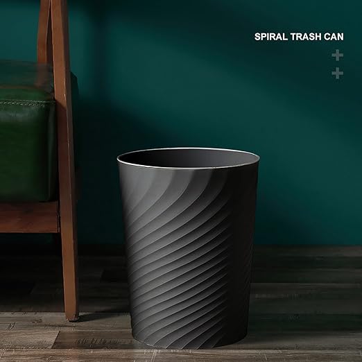 HOLTPHILI Bathroom Trash Can 1.8 Gallon Small Waste Basket Garbage Can for Bedroom Office Kitchen, 2 Pcak Black
