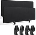 Wesiti 2 Pcs Acoustic Desk Divider Noise Reducing Desk Privacy Panel for Student Table Standing Sound Proof Divider Desktop Claw Office Furniture Partition for Classroom(Black,47.24 x 15.75 Inches)