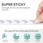 HitLights Double Sided Tape Heavy Duty, 164ft Waterproof Mounting Adhesive Tape, Removable Tape for Walls, Poster, LED Strip, Car Trim, Home Office Decor, Craft Project, White (164ft x 0.39in)
