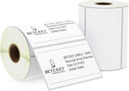 BETCKEY - 4" x 2.5" (102 mm x 64 mm) Shipping & Multipurpose Labels Compatible with Zebra & Rollo Label Printer,Premium Adhesive & Perforated [2 Rolls, 1240 Labels]