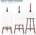 VISWIN Wooden Art Easel for Painting, Adjustable & Foldable Beech Wood Display Easel Stand for Canvas, Hold Canvas up to 43", 57''-76" H Floor Art Easel for Adults, Artists, Beginners - Walnut