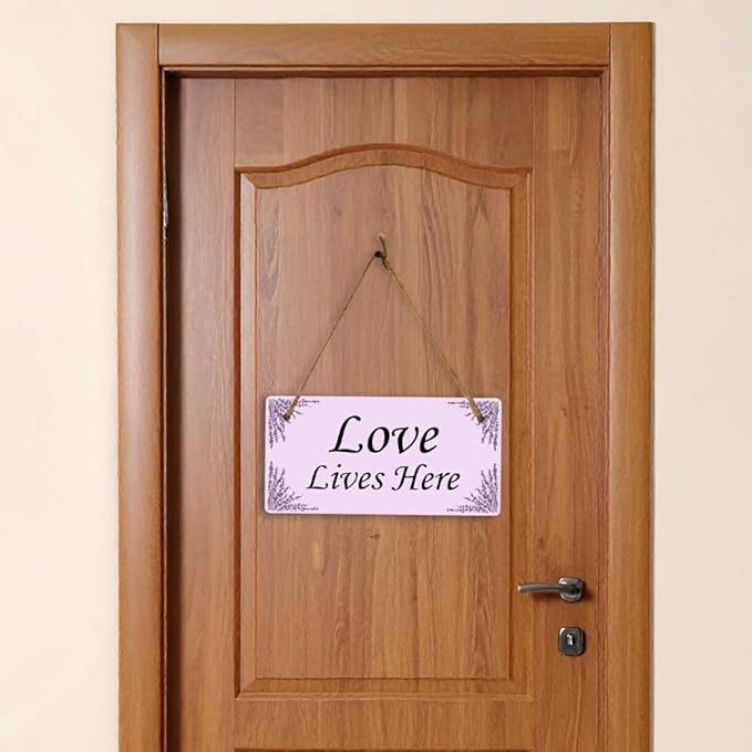 Signs ByLITA Lavender Personalized Hanging Wall or Door Sign (5 x 10") | Custom Signage for Your Home & Business