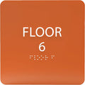 ADA CENTRAL SIGNS - 6" X6" Floor 6 Sign - ADA Compliant Tactile Graphics Grade 2 Braille Text Acrylic Wall Signs - Directional Assistance, Floor Number Safety Sign for Office, school Hospital, Apartment