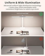 SEOUFRDZ LED Desk Lamp with Base, 24W Brightness Touch Control Desk Light for Home Office, Eye-Caring Tall Adjustable Architect Lights for Reading, Drawing, Crafts, Gaming, Workbench, Study