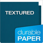 Oxford Twin-Pocket Folders, Textured Paper, Letter Size, Blue, Holds 100 Sheets, Box of 25 (57502EE)