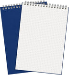 Engrowtic Dot Grid Notebook Top Spiral Notebook A5 Size Bullet Dotted Paper Hardcover Dot Journal 8.3''x 5.8'' 140 Pages Spiral Notepads for Sketching Drawing Writing School Office (Dark Blue,2 Pcs)