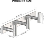 VAEHOLD Silvery Hat and Coat Wall Mount Rack - 3 Hooks for Robes, Bags, Keys, and Towels - Bathroom Towel Hanger Organizer (1 Pack)