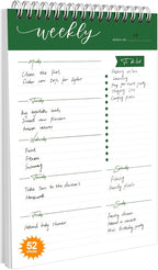 Weekly Planner Notebook, To Do List Notepad with 52 Undated Sheets 6.9"×9.8" - Weekly Organizer for Women & Man, Work, Study, and Daily Life, B5-DG