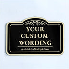 Custom Decorative Outdoor Metal Sign - Personalized Aluminum Driveway Sign, Waterproof, Made in USA - Design 1 Black Charcoal 36x24 In