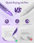 Four Candies 6Pack 0.5mm Black Ink Quick Dry Retractable Gel Pen Set, Cute Transparent Pastel Fine Point Note Taking Aesthetic lnk Pens, Comfort Grip Drawing Writing School Office Home