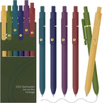 UIXJODO Gel Pens, 6 Pack Gold Retro 0.5mm Black Ink Pens Fine Point Smooth Writing Pens for School Office Supplies, Gifts for Women Girls