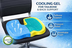 LuminaRest® Gel Enhanced Seat Cushion for Long Sitting | Premium CertiPUR-US® Certified Memory Foam | Non-Flattening Office Chair Cushion for Tailbone Pain Relief, Sciatica & Back Support – (Blue)