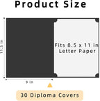 HAUTOCO 30 Pcs Certificate Holders, Black Diploma Folders Document Covers with Gold Foil Border for Letter Size 8.5x11 Cardstock, Award, Graduation