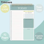 Thboxes 2 Packs To Do List Notepad, 104 Pages To Do List Notebook A5 Undated Daily Planner Notepad with Task Checklist Home Office School Supplies