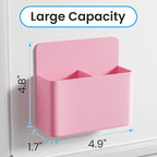 First-zgel 3 Pcs Magnetic Pen Holder, Magnetic Dry Erase Marker Holder, Wall Marker Pencil Holder for Fridge, Whiteboard Marker Holder for School, Office, Home, Locker Accessories (Pink)