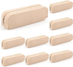 Feifeiya 8 Pcs Silicone Pencil Case Pen Zipper Pouch Bags Aesthetic Back to School Gifts Stationery Travel Toiletry Makeup Coin Organizer Waterproof Valentines Galentines Party Favors (White)