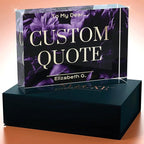Custom Acrylic Sign Personalized, Custom Desk Name Plate, 18 Styles, (5"x7"), With Gift Box, USA Made by Acryluxe. (Blossom)
