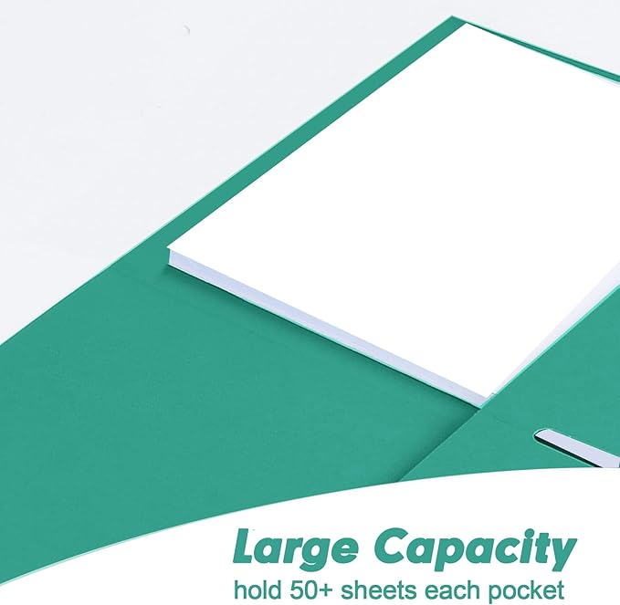 Two Pocket Folders, RAZCC 125 Pack 2 Pocket Folders Fit Letter Size Paper, Paper Folders with Pockets for School Office Business Home (Assorted 5 Colors)