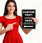 Custom Sign Left or Right Arrow, Glow in the Dark/Reflective Option, Personalized Metal Address Plaque, Customize for Business Logo, Office, Home, Yard, Outdoor 10''x7''