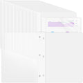 Feifeiya 48 Pack Plastic Report Covers with 3 Prongs Presentation Folders Bulk, 100 Sheet Capacity, Clear Front Report Covers for Presentation Document Paper School Office Supplies (White)
