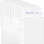 Feifeiya 48 Pack Plastic Report Covers with 3 Prongs Presentation Folders Bulk, 100 Sheet Capacity, Clear Front Report Covers for Presentation Document Paper School Office Supplies (White)