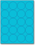 NextDayLabels - 8-1/2 x 11 Neon Color High Light Fluorescent Labels for Laser & Inkjet Printer (Blue Fluorescent, 2" Round - 20 Per Page | 500 Labels)