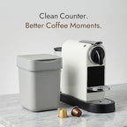 carrotez Mini Trash Can, Countertop Trash Can 2 Liter/ 0.5 Gallon, Mini Wastebasket, Garbage Container Bin for Coffee Area, Bathroom, Kitchen, Office, Tabletop- Grey