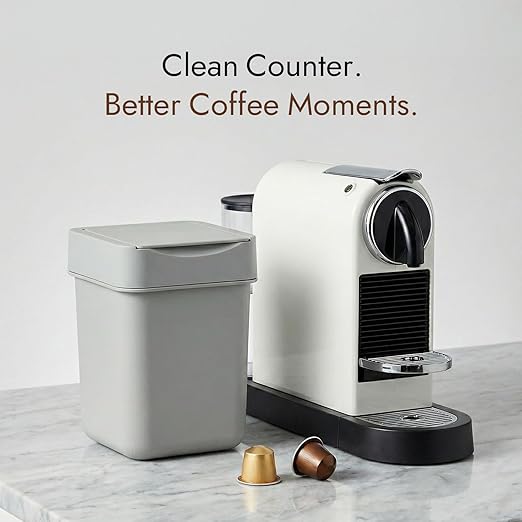 carrotez Mini Trash Can, Countertop Trash Can 2 Liter/ 0.5 Gallon, Mini Wastebasket, Garbage Container Bin for Coffee Area, Bathroom, Kitchen, Office, Tabletop- Grey