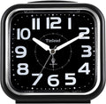 Tinload 5.5" Large Analog Alarm Clock Silent Non Ticking, Gentle Wake, Beep Sounds, Increasing Volume, Battery Operated Snooze and Manual Light, Easy Set, Black (Best for Elder)