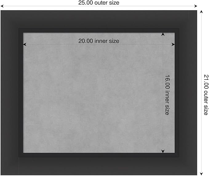 Amanti Art Black Framed Magnetic Board 21x25 Small Vision Board for use with Magnets, 100% Metal Sheet to Display Items as Office Decor or for Home Organization in mudroom, Kitchen or Kids Room