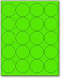 NextDayLabels - 8-1/2 x 11 Neon Color High Light Fluorescent Labels for Laser & Inkjet Printer (Green Fluorescent, 2" Round - 20 Per Page | 500 Labels)