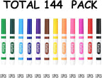 Rarlan Washable Markers Bulk, Markers for Kids, Classpack, 12 Colors,12 Boxes, 144 Count