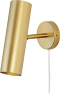 Ahaloye Gold Plug in Wall Sconce, Modern Swing Arms Wall Lamp with Cord Wall Light for Bedroom (Bulb Included)