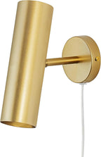 Ahaloye Gold Plug in Wall Sconce, Modern Swing Arms Wall Lamp with Cord Wall Light for Bedroom (Bulb Included)