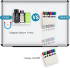 VACONICO Magnetic Pen Holder, Acrylic Dry Erase Marker Holder, Large Capacity Pencil Holder for Whiteboards, Fridge, Lockers Office School Supplies (Clear & 3 Compartments)