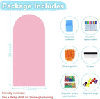 WUPIOS Magnetic Wall Decal Pink 39.3x17.5 Inch Arch Magnetic Chalkboard for Wall Magnetic Board for Playroom Peel and Stick Self Adhesive Blackboard with Colorful Liquid Chalks Magnet Wall Decal
