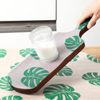 Monstera Shelf Liner for Drawers and Cabinets - Non Adhesive Waterproof Washable Cabinet Liner, Decorative Tropical Leaves Contact Paper for Kitchen Shelves, Pantry, Closet, Fridge