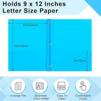 Harloon 40 Pcs Plastic Tax Return Folders 12 x 9 Inches 2 Pocket Folders Bulk Gold Foil Stamped Heavyweight Folder, Holds 8 x 11 Inches Letter Size Paper(Blue)
