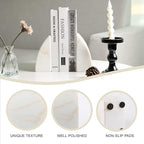 Koville Marble Bookends for Shelves, Large Bookends for Heavy Books, Natural Stone Book Stopper for Books CD Movies, Aesthetic Decorative Book Ends (Golden Calacatta)