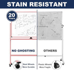 Large Dry-Erase Rolling Magnetic Whiteboard - 48 x 32 Inches Dry Erase Board with Stand Height Adjust Double Sides Mobile White Board Easel on Wheels with 25 Sheets Paper Pad Office, Home & Classroom