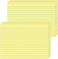 JINMIKEJI Yellow Ruled Index Cards 5x7 Inch - 50 Pack Study Flash Cards for School, Office & Home, Durable Note Cards with Lines